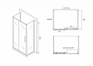 Душевой уголок Abber Schwarzer Diamant 110х90 AG30110BH-S90B-S90B профиль Черный стекло прозрачное