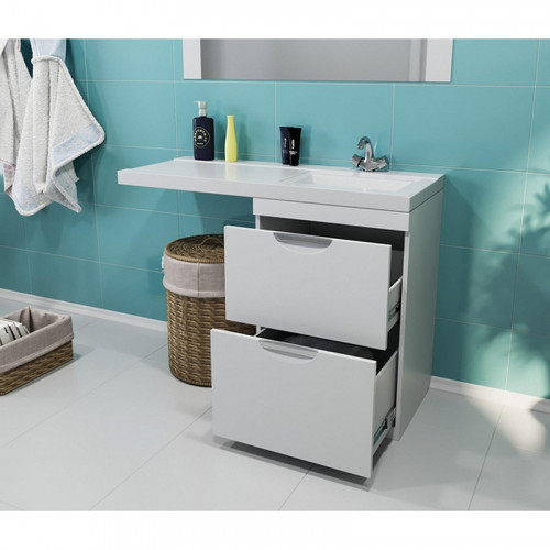 Тумба под раковину Mixline Атлантик 56 543447 с местом для стиральной машины цвет Белый
