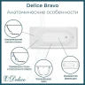 Ванна из искусственного камня Delice Bravo 160х70 DLR330033-G цвет Белый