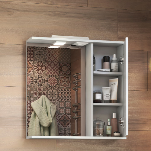 Зеркало со шкафом Vigo Diana 60 R z.DIA.60.R.El с подсветкой Белое МДФ / ЛДСП, стекло