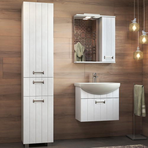 Зеркало со шкафом Vigo Diana 60 R z.DIA.60.R.El с подсветкой Белое МДФ / ЛДСП, стекло