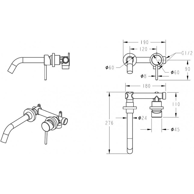 Смеситель для раковины Grocenberg GB511BR Бронза