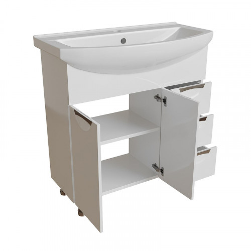 Тумба под раковину Mixline Этьен 85 553644 цвет Белый
