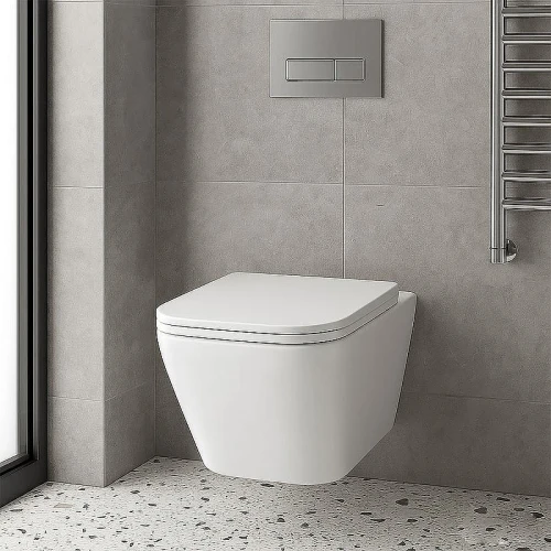 Унитаз с инсталляцией Azario AZ-100-100F+AZ-0052 цвет Белый с сиденьем Микролифт