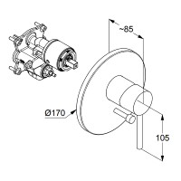 Смеситель для душа Kludi Bozz 386503976 Черный латунь встраиваемый