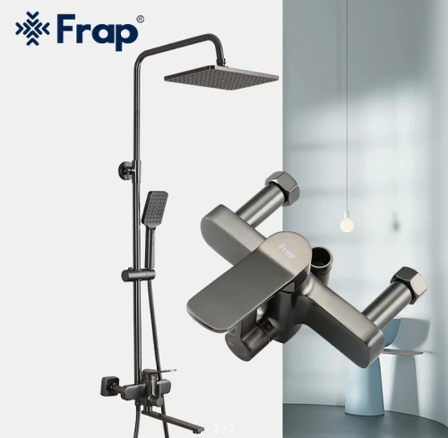 Душевая система Frap H62-9 F2462-9 Оружейная сталь латунь на стену