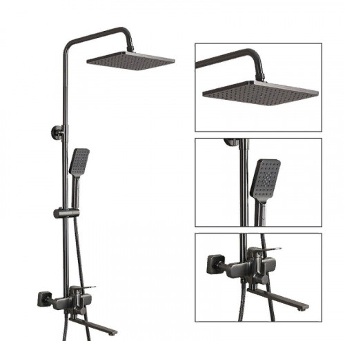 Душевая система Frap H62-9 F2462-9 Оружейная сталь латунь на стену