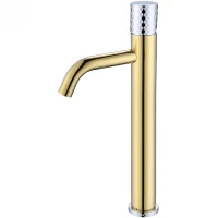 Смеситель для раковины Boheme Stick 122-GCR Золото Хром латунь