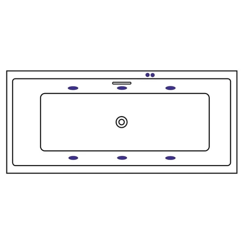 Акриловая ванна Excellent Heaven Slim 170x75 WAEX.HEV17S.SOFT.GL цвет Белый с гидромассажем форсунки Золото