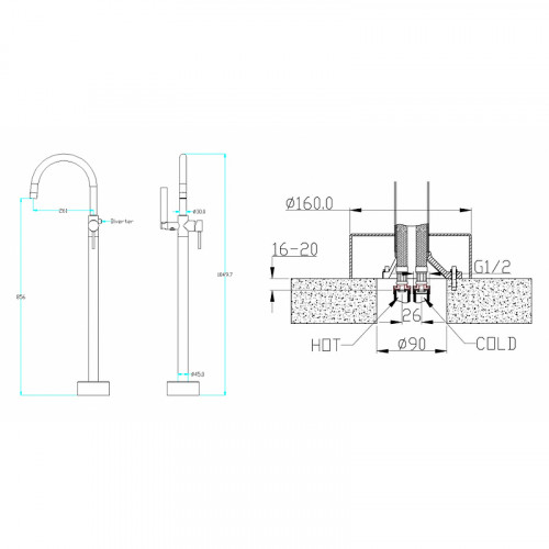 Смеситель для ванны Boheme 469-B (229-B)