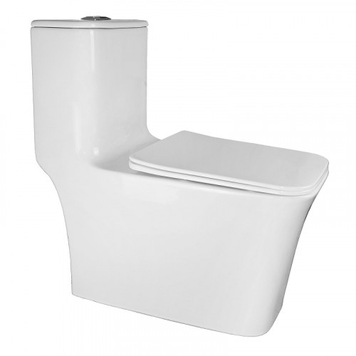 Унитаз моноблок Azario Stoun AZ-1109 цвет Белый с сиденьем Микролифт