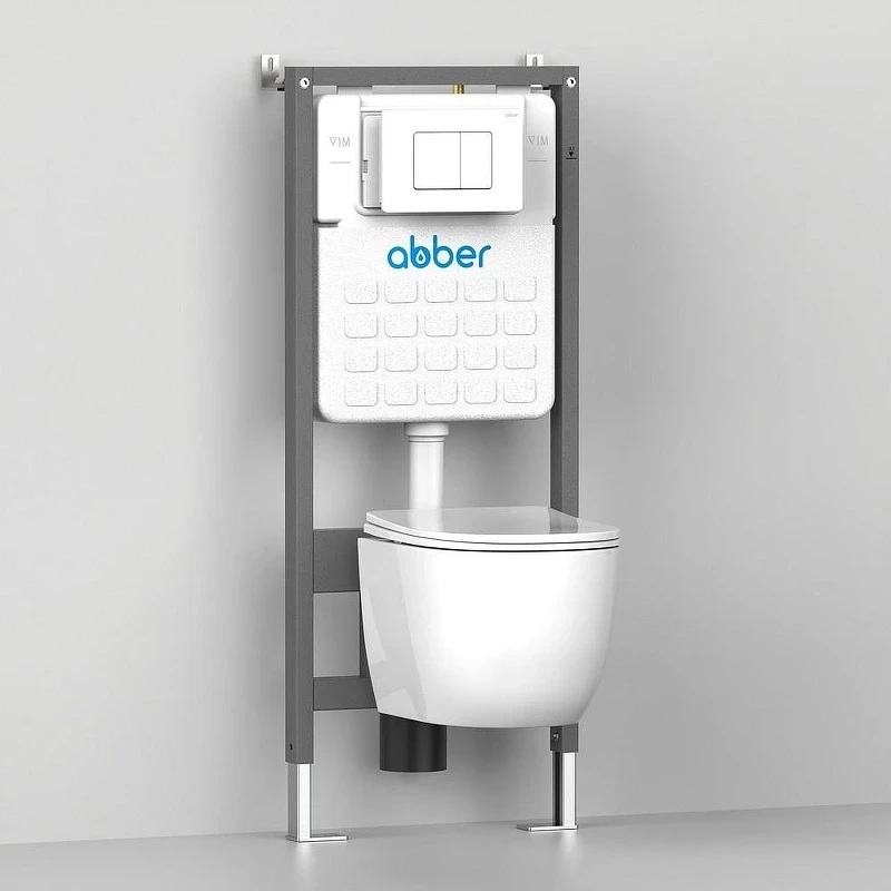 Унитаз Abber Rechteck AC1201MBE подвесной цвет Светло-бежевый матовый с сиденьем Микролифт