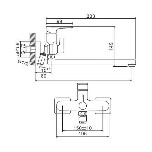 Смеситель для ванны Belz B713-7 B22713-7 универсальный цвет Черный