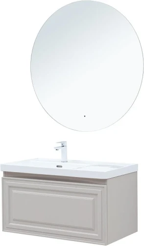Тумба с раковиной Aquanet Агата 90 345488+Side 90 L 347438 подвесная цвет Бежевый