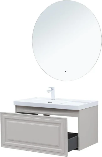 Тумба с раковиной Aquanet Агата 90 345488+Side 90 L 347438 подвесная цвет Бежевый