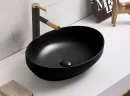 Раковина-чаша CeramaLux 50 78590B Черная глянцевая фаянс накладная