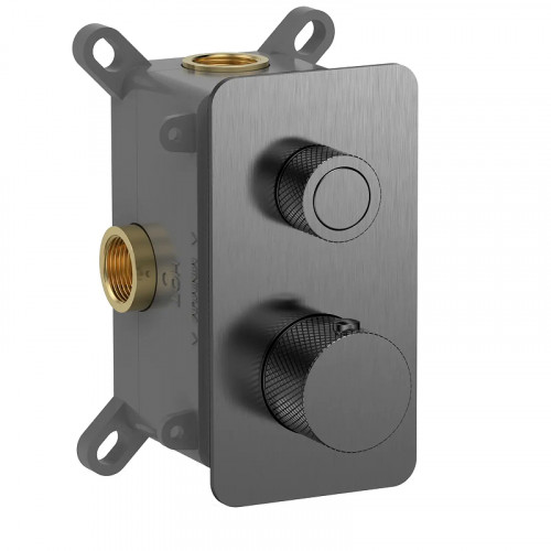 Смеситель для душа AQUAme AQM8810GM с термостатом цвет Шлифованный металл