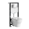 Комплект унитаза с инсталляцией WasserKRAFT Aller 10TLT.010.ME.CH03.H001 цвет Белый с сиденьем Микролифт и клавишей смыва цвет Хром