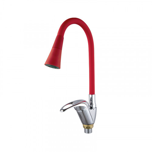 Смеситель для кухни Fashun A4403+A7358 цвет Хром Красный