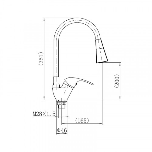 Смеситель для кухни Fashun A4403+A7358 цвет Хром Красный