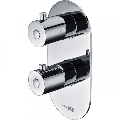 Смеситель для душа WasserKRAFT Berkel 4833 с термостатом Хром латунь встраиваемый