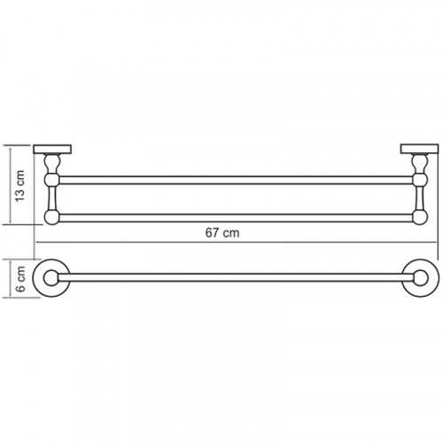 Полотенцедержатель WasserKRAFT Nau K-7740 двойной Хром