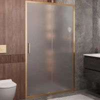 Душевая дверь Cezares Molveno 120 MOLVENO-BF-1-120-P-BORO профиль Брашированное золото стекло рифленое