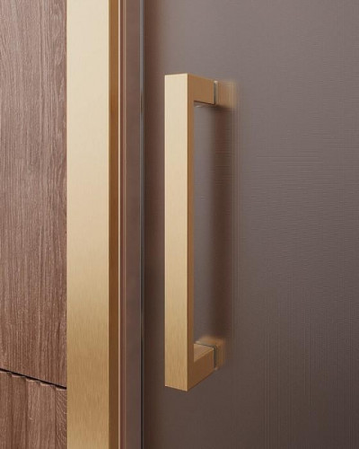 Душевая дверь Cezares Molveno 120 MOLVENO-BF-1-120-P-BORO профиль Брашированное золото стекло рифленое