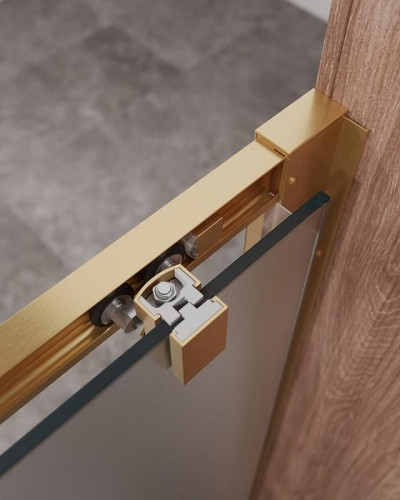 Душевая дверь Cezares Molveno 120 MOLVENO-BF-1-120-P-BORO профиль Брашированное золото стекло рифленое