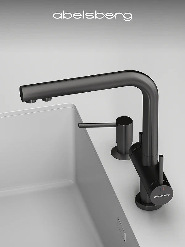 Смеситель для кухни Abelsberg Pura UVF70929GM цвет Космическая сталь