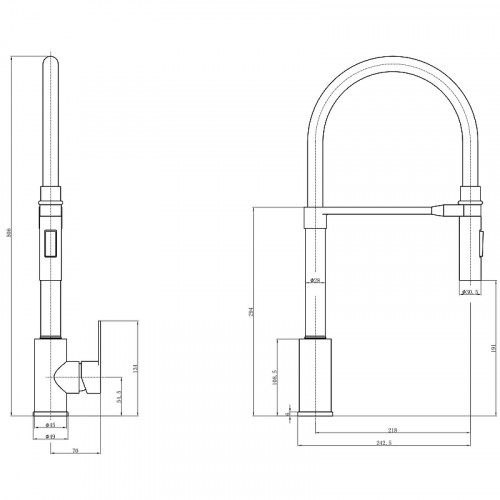 Смеситель для кухни Fashun A54511-7 цвет Сатин Черный