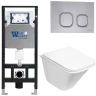 Комплект унитаза с инсталляцией WeltWasser AMBERG 506 + ROTBACH 004 GL-WT + AMBERG RD-CR 10000006832 цвет Белый глянцевый с сиденьем Микролифт и клавишей смыва цвет Хром