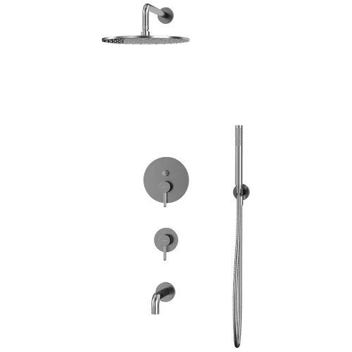 Душевая система Whitecross Y brushed nickel YSET07NIB Брашированный никель латунь встраиваемый