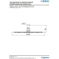 Верхний душ E.C.A. Slim 102145014EX Хром нержавеющая сталь на потолок
