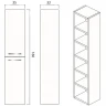 Шкаф пенал Creto Ares 35 50-1035B подвесной Beton МДФ / ЛДСП