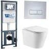 Комплект унитаза с инсталляцией WeltWasser MARBERG 410 + SALZBACH 043 GL-WT + MAR 410 SE CR 10000011330 цвет Белый глянцевый с сиденьем Микролифт и клавишей смыва цвет Хром