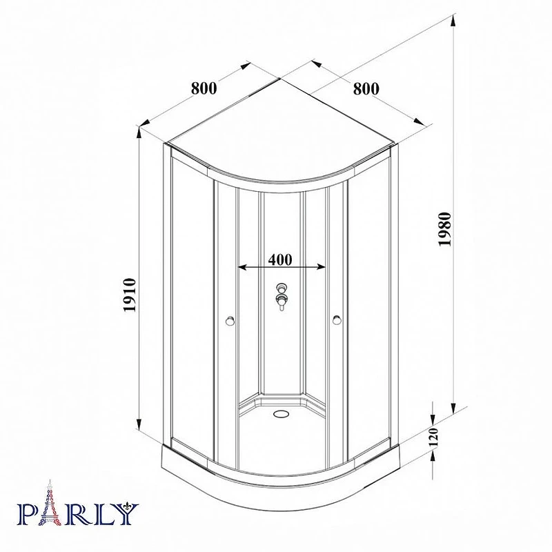 Душевая кабина Parly Bianco 80х80 BETT831 11251 без гидромассажа