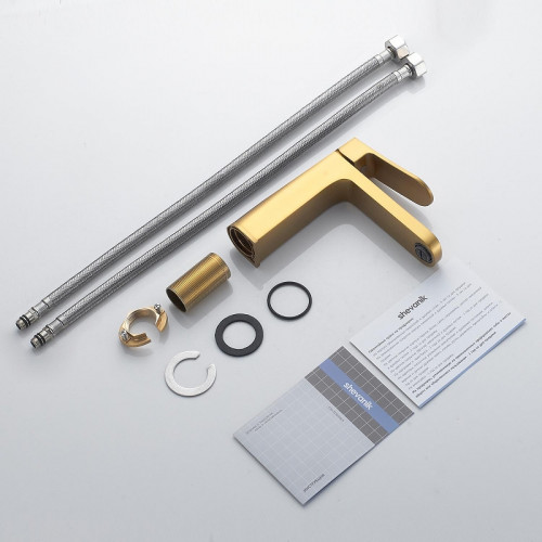 Смеситель для раковины Shevanik S4501G цвет Золотой сатин