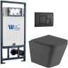 Комплект унитаза с инсталляцией WeltWasser MARBERG 507 + GELBACH 043 MT-GR + MAR 507 SE GL-WT 10000012046 цвет Белый глянцевый с сиденьем Микролифт и клавишей смыва цвет Белый глянцевый