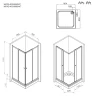 Душевой уголок AM.PM Sunny 80х80 W87G-403-8080-BT профиль Черный матовый стекло прозрачное