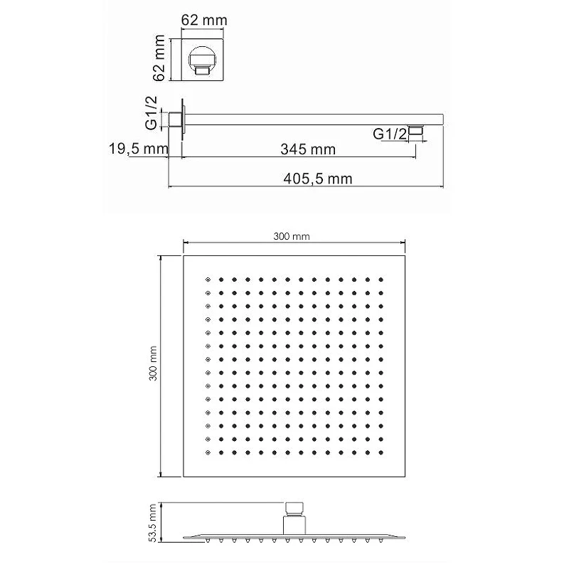 Душевая система WasserKRAFT A172071 Черная матовая латунь встраиваемый
