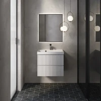 Тумба под раковину AQUAme S1 60 AQM900160WH подвесная цвет Белый глянцевый