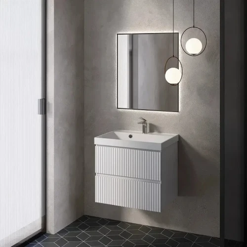 Тумба под раковину AQUAme S1 60 AQM900160WH подвесная цвет Белый глянцевый