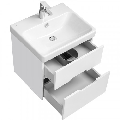 Тумба под раковину Aquaton Оливия 55 1A254201OL010 подвесная Белая матовая МДФ / ЛДСП