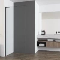 Душевая перегородка Vincea Walk-In 90 VSW-7HA900CLB профиль Черный матовый стекло прозрачное