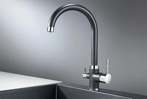 Смеситель для кухни Granula 2168 цвет Шварц
