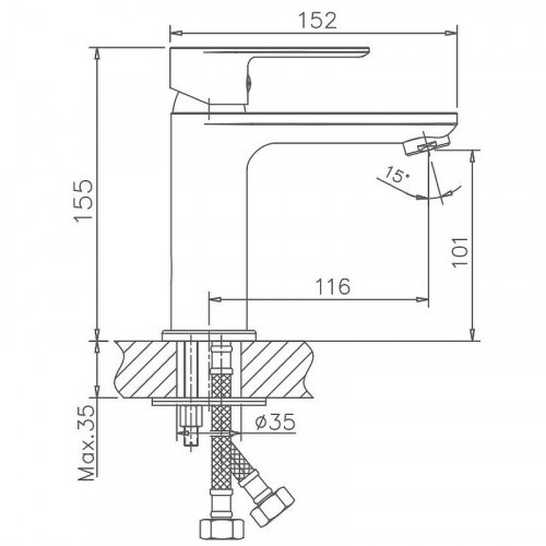 Смеситель для раковины Haiba HB10505-3 Пепельный латунь