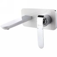 Смеситель для раковины Lemark Melange LM4926CW Белый Хром латунь встраиваемый