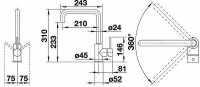 Смеситель для кухни Blanco Mili 525131 Кофе Хром латунь
