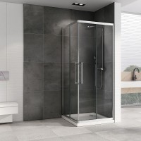 Душевой уголок Abber Schwarzer Diamant 80x80 AG02080H профиль Хром стекло прозрачное